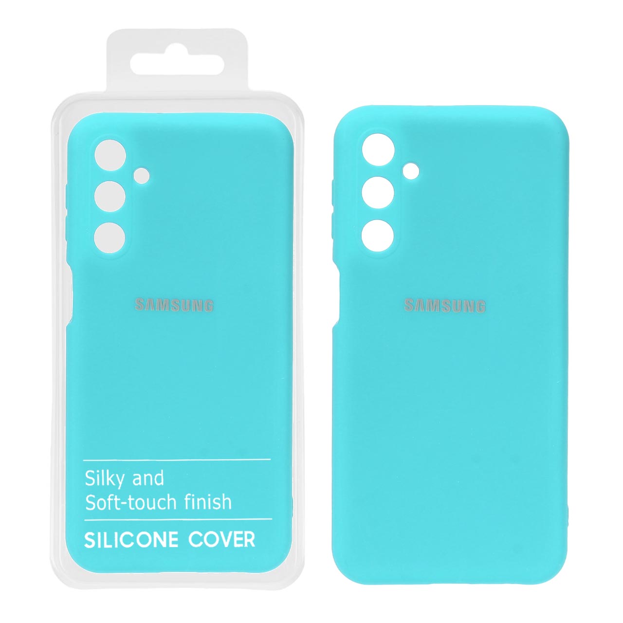 قاب نیو سیلیکون محافظ لنزدار Samsung M34 - RFF - آبی روشن (پک دار)