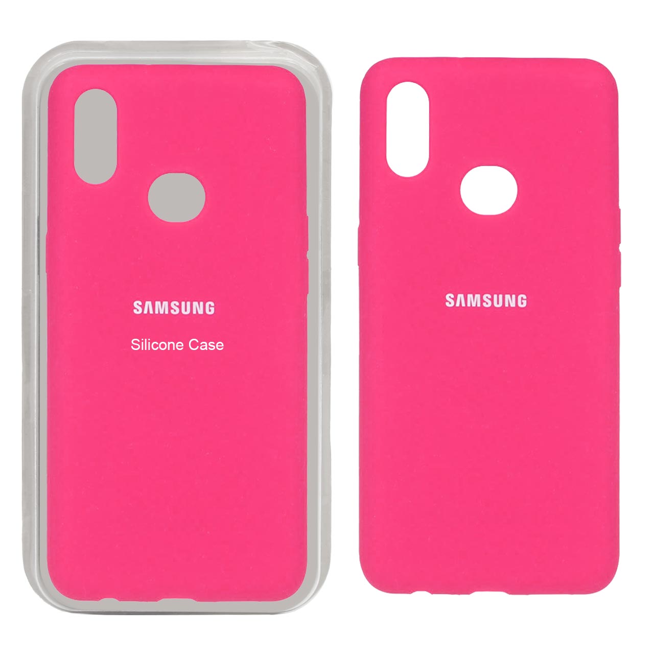 قاب سیلیکونی پاک کنی اورجینال Samsung Galaxy A10s - صورتی فانتزی (پک اصلی)