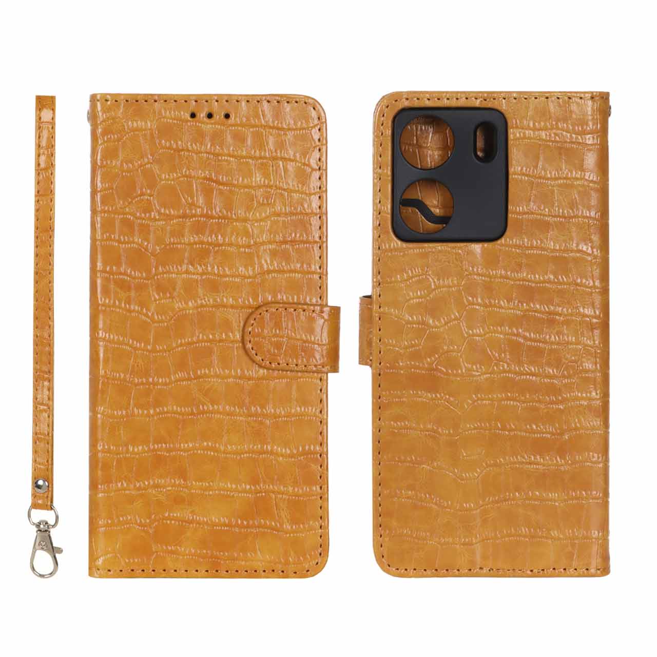 کیف موبایل مگنتی کروکو MNC مدل Xiaomi Redmi 13C / Poco C65 - عسلی