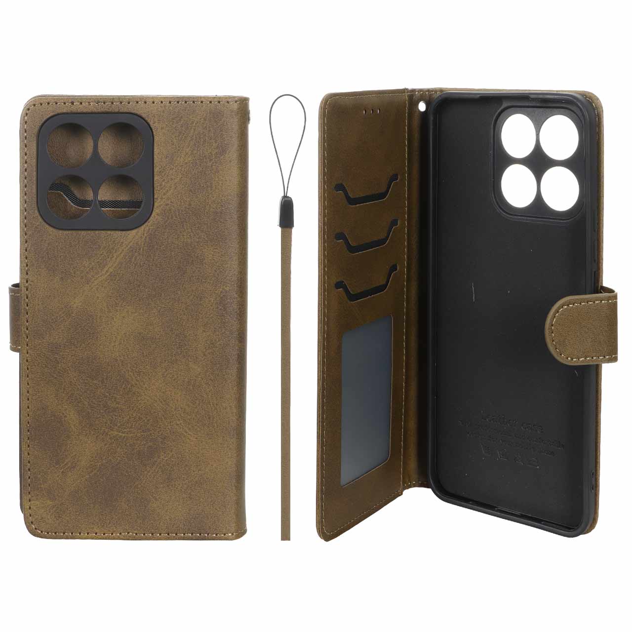 کیف موبایل مگنتی درجه یک داخل خز MNC Plus مدل Honor X8a - سبز زیتونی