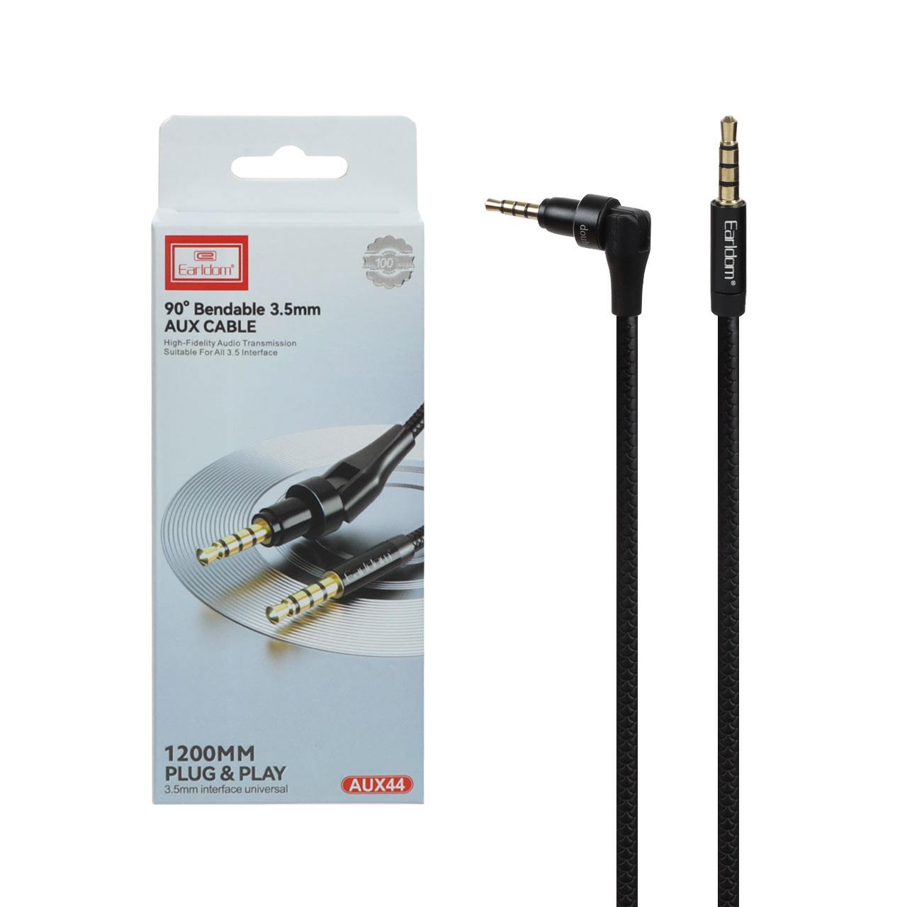 کابل صدا 1.2 متری Earldom AUX مدل AUX44 - مشکی