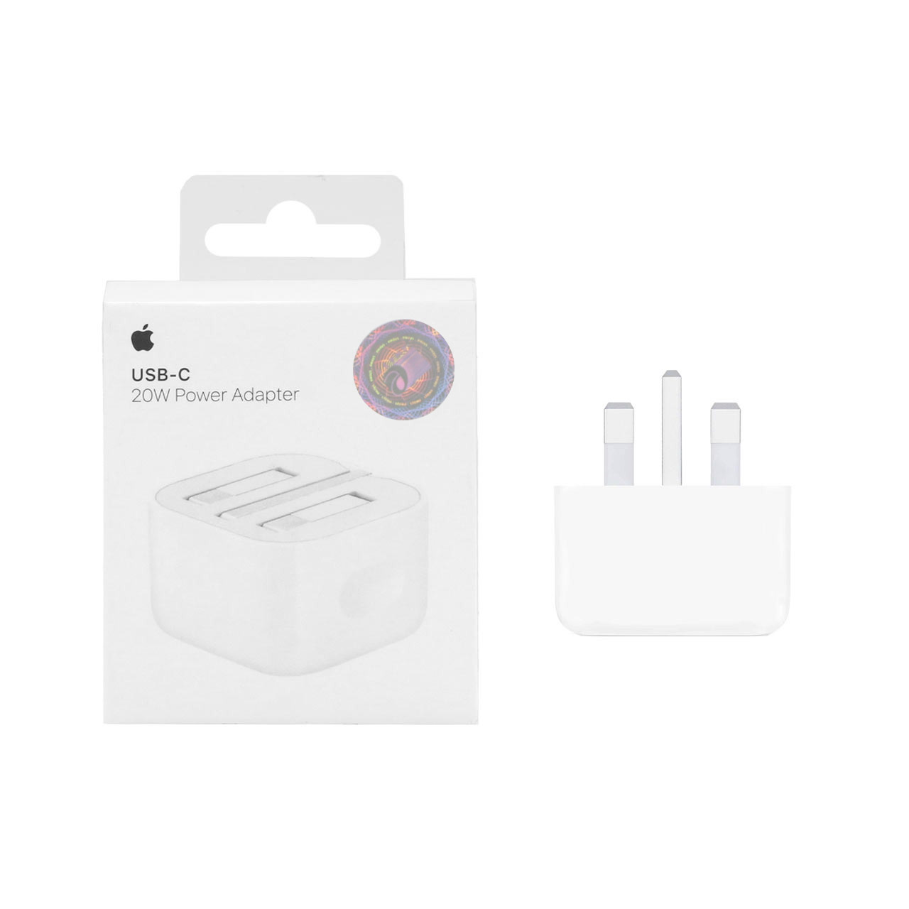 شارژر دیواری اپل 3 پین 20W - B/A - سفید - اصلی (New Pack 2024) (گارانتی 18 ماه شرکتی)