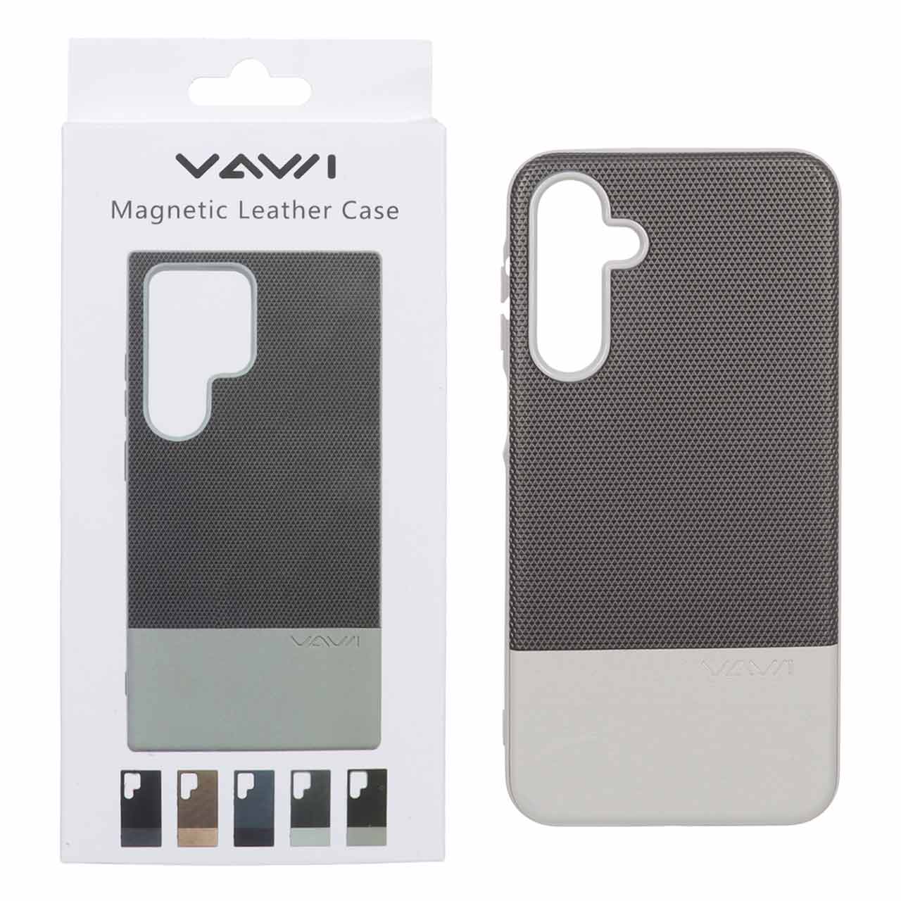 قاب Vawi چرمی دو تکه MagSafe مدل Samsung Galaxy A16 - طوسی (پک دار)