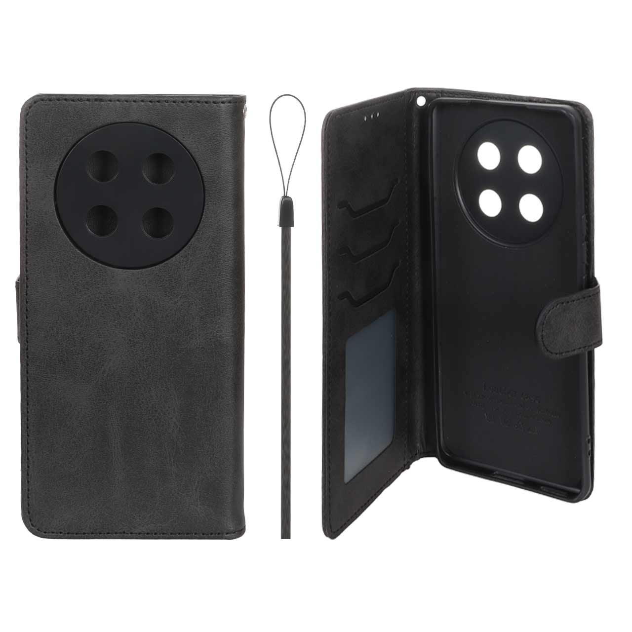 کیف موبایل مگنتی درجه یک داخل خز MNC Plus مدل Honor X9c - مشکی