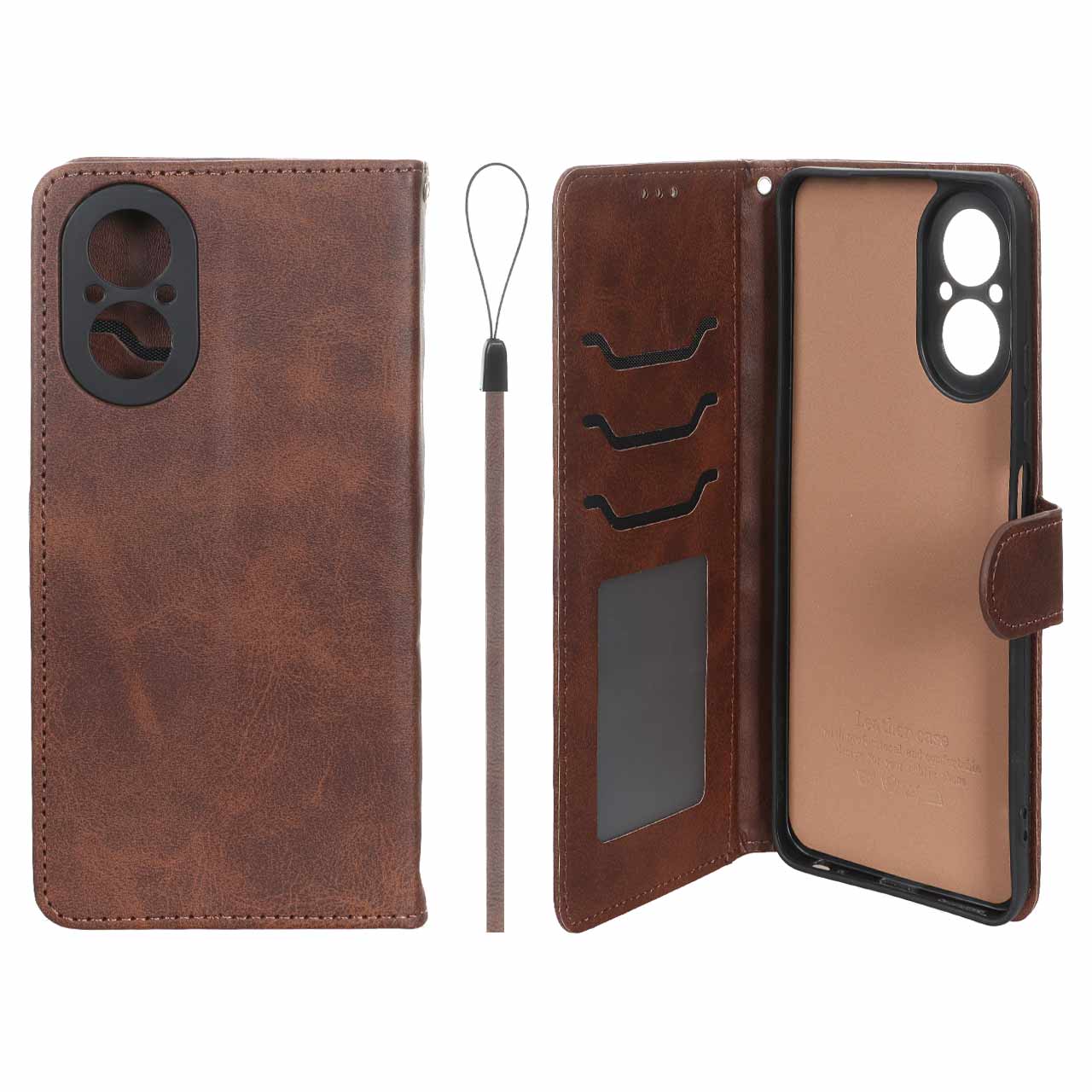 کیف موبایل مگنتی درجه یک داخل خز MNC Plus مدل Realme C67 4G  - قهوه ای