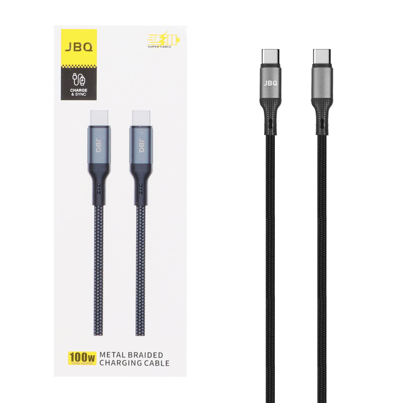 کابل شارژ PD و فست JBQ Type-C To Type-C مدل CA-1203 100W - مشکی (گارانتی یکساله رصاصی)