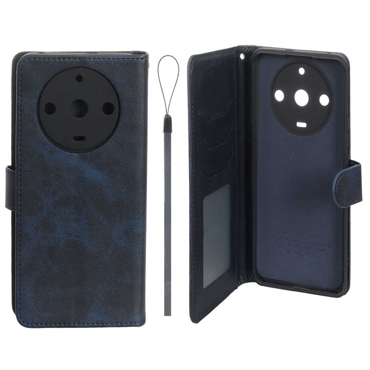 کیف موبایل مگنتی درجه یک داخل خز MNC Plus مدل Realme 11 Pro Plus - سرمه ای