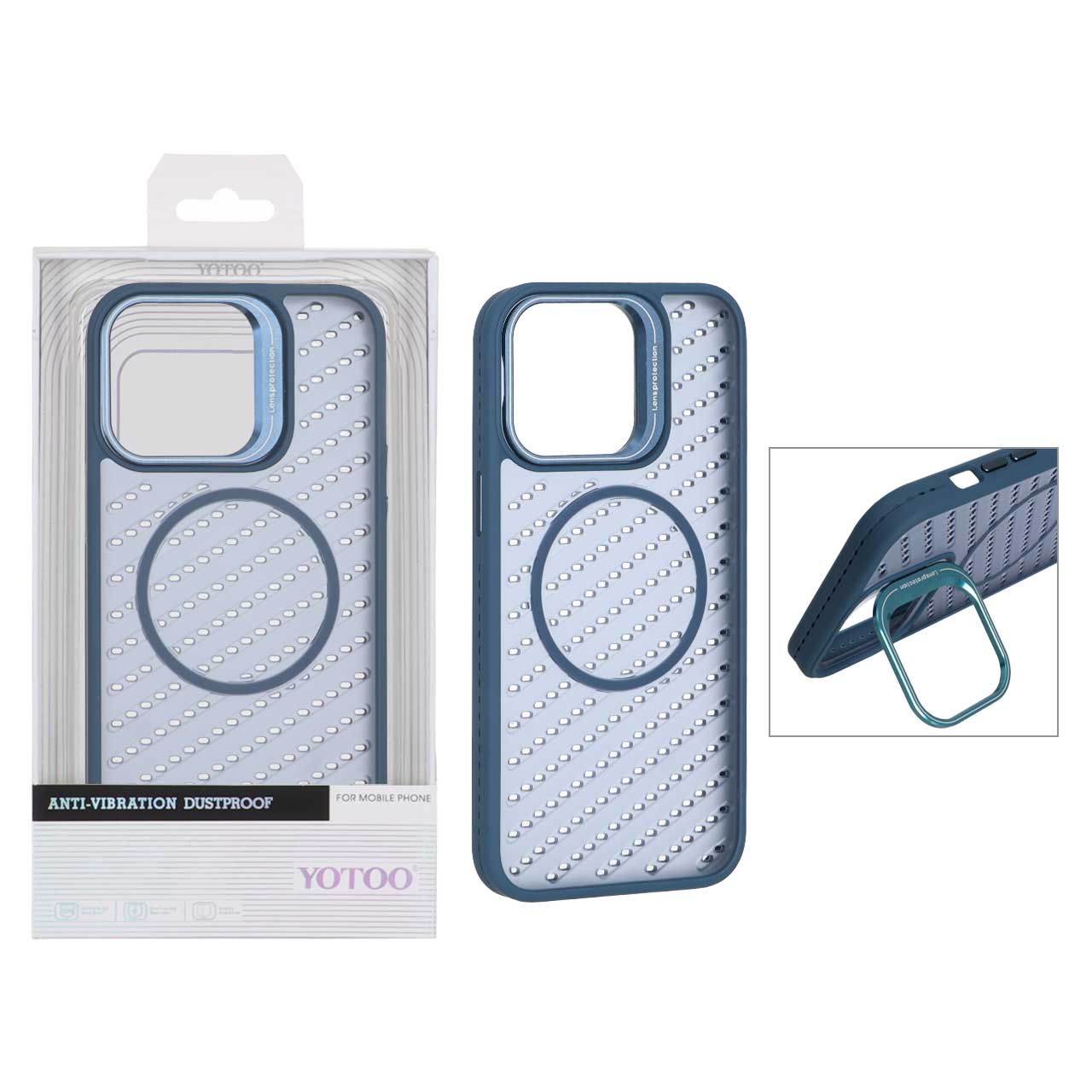 قاب اورجینال Yotoo مات MagSafe استندشو Apple iPhone 15 Pro Max - سرمه ای (پک دار) - NTC