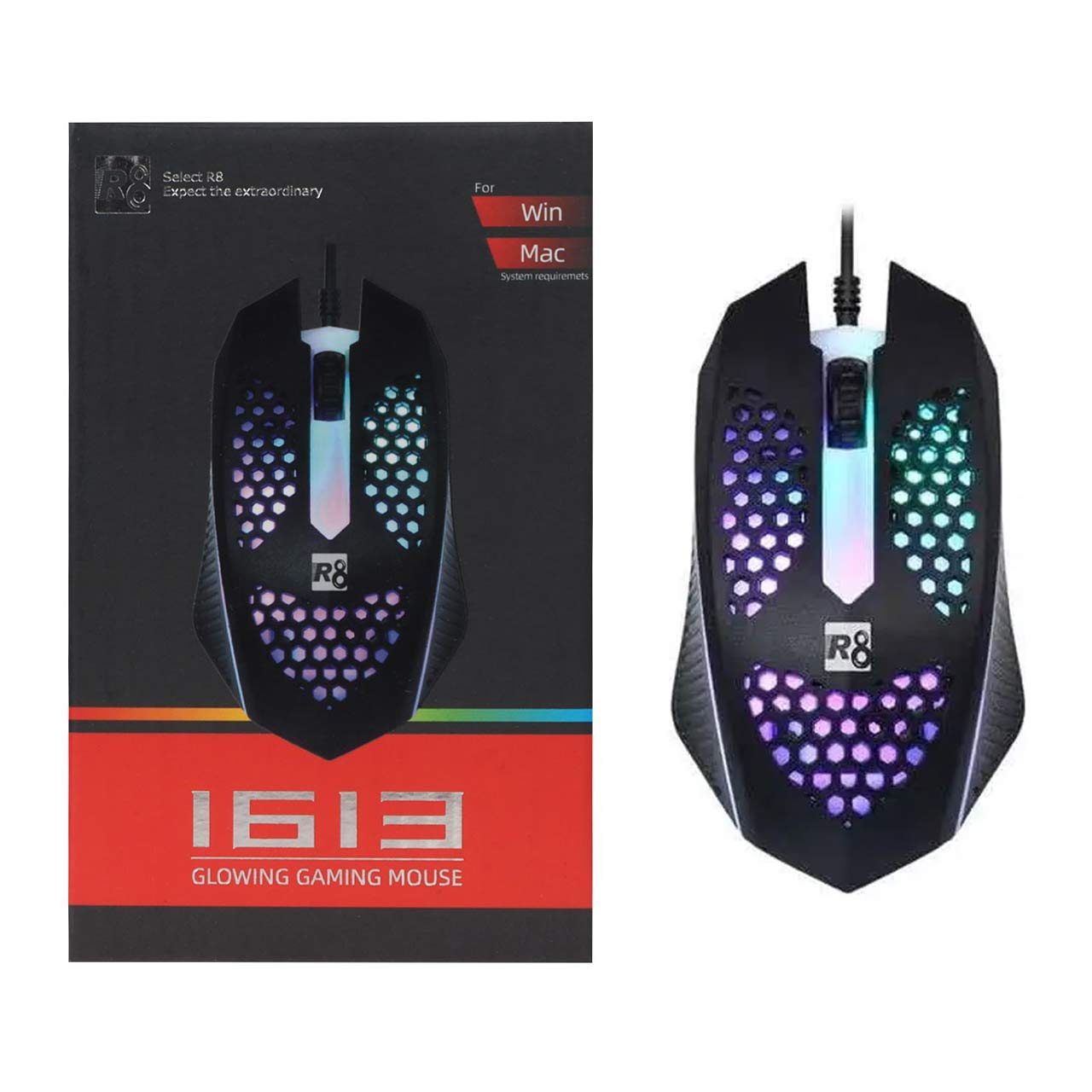 ماوس باسیم گیمینگ مدل R8 - مشکی - RYL