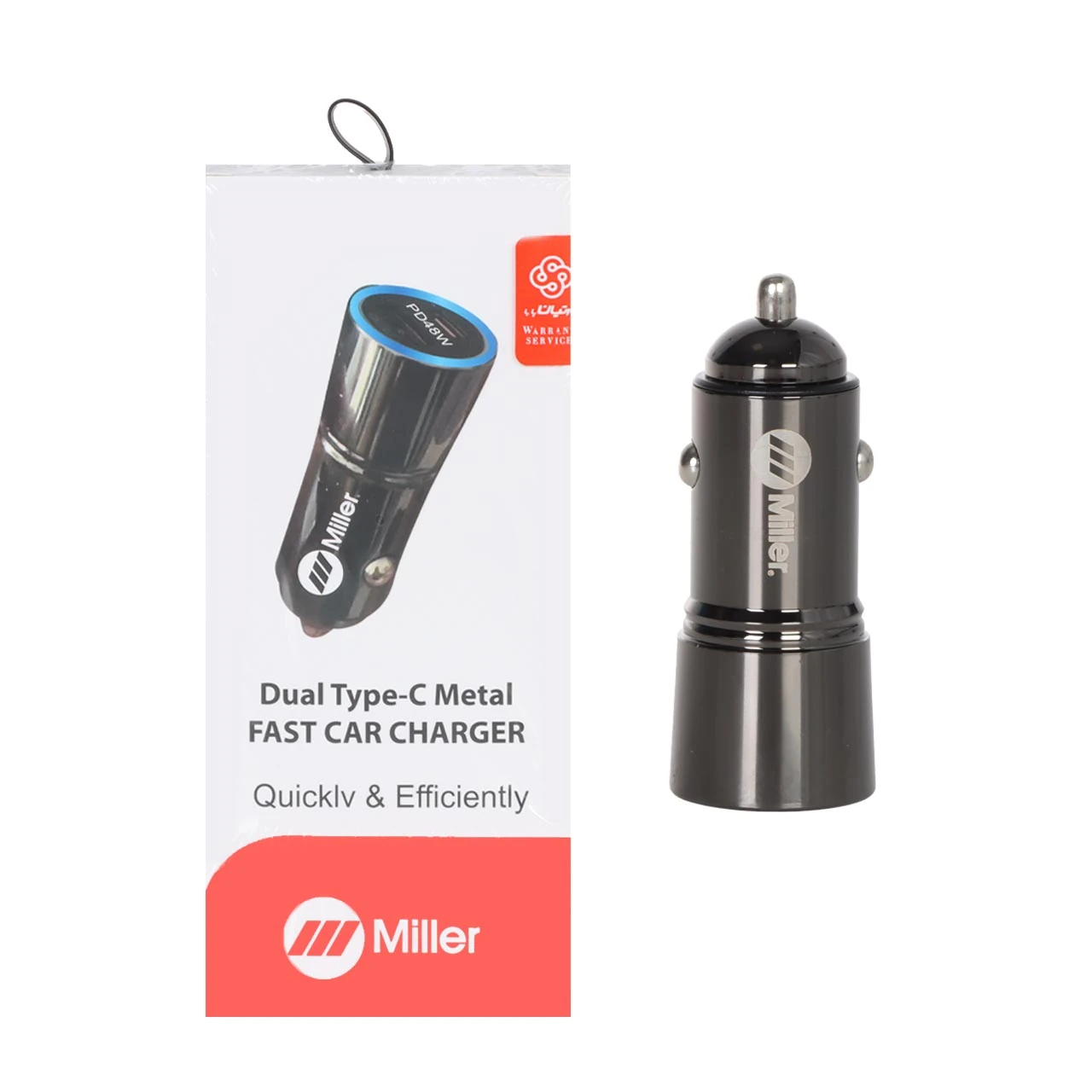 شارژر فندکی 48W فست و PD دو پورت Miller مدل M-CH106 - مشکی - (گارانتی پارتیان پایا)