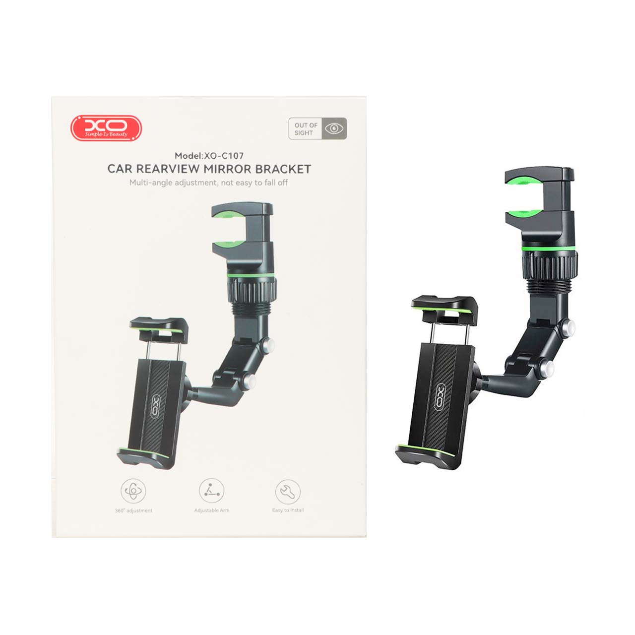 هولدر گوشی موبایل آینه خودرو XO مدل XO-C107 - مشکی