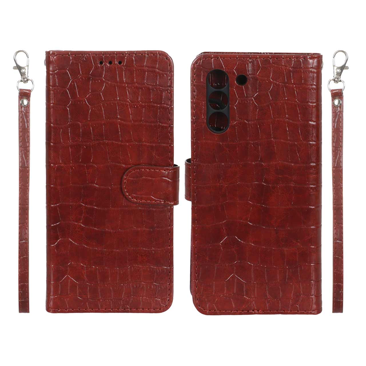 کیف موبایل مگنتی کروکو MNC مدل Samsung Galaxy S21 FE - زرشکی