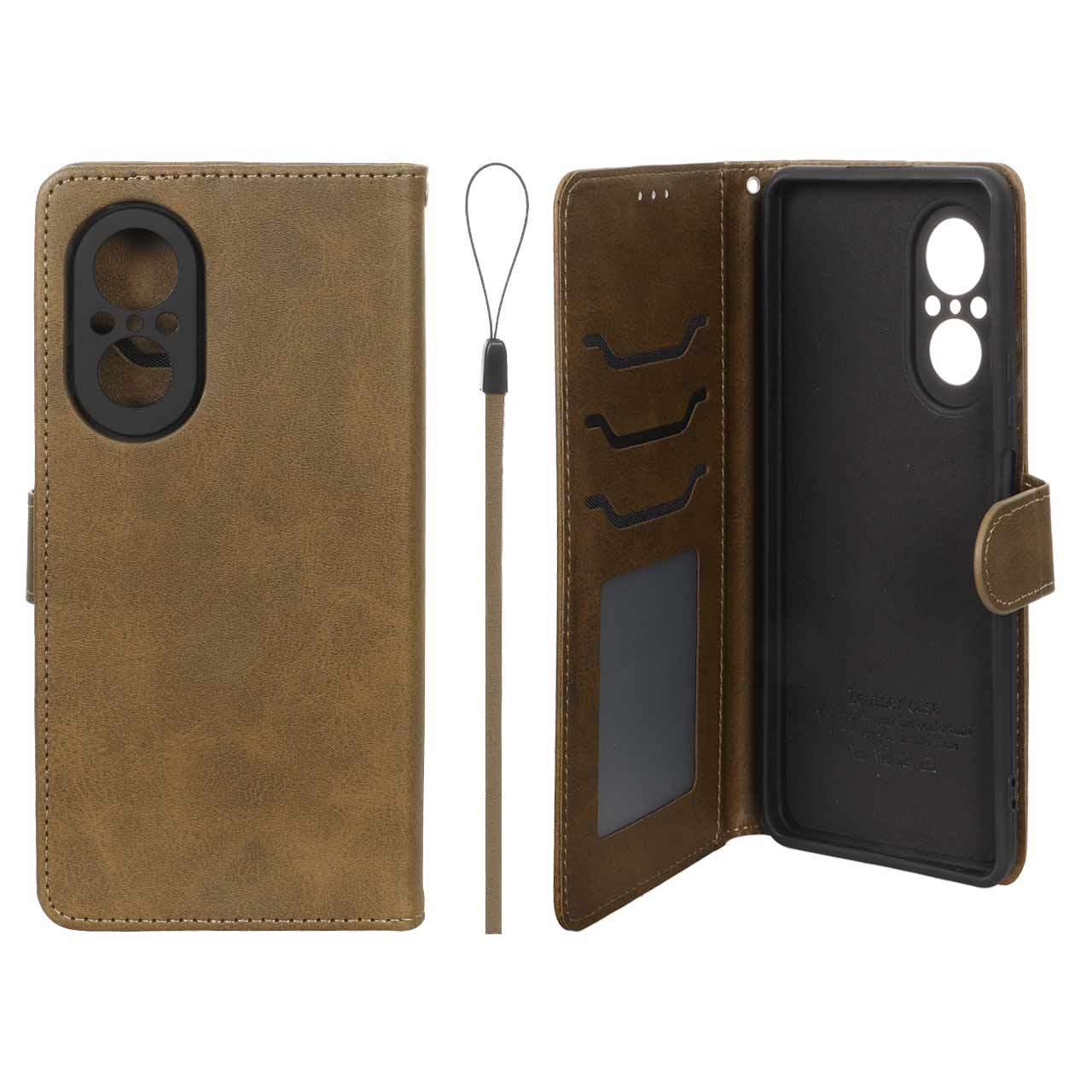 کیف موبایل مگنتی درجه یک داخل خز MNC Plus مدل Huawei Nova 9 SE - سبز زیتونی