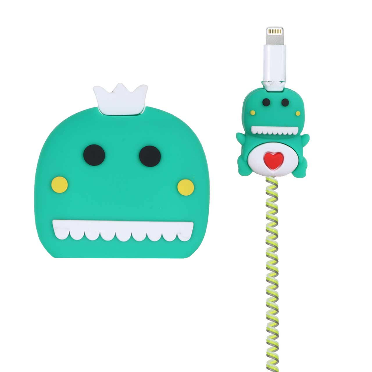 ست سیلیکونی عروسکی محافظ کابل و شارژر اپل 20 وات - طرح 4