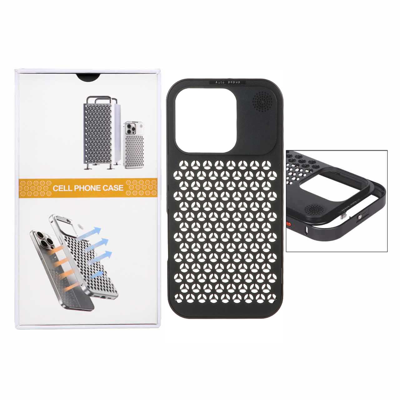 قاب Auto Popup تیتانیوم معطر Apple iPhone 16 Pro - مشکی (پک دار)