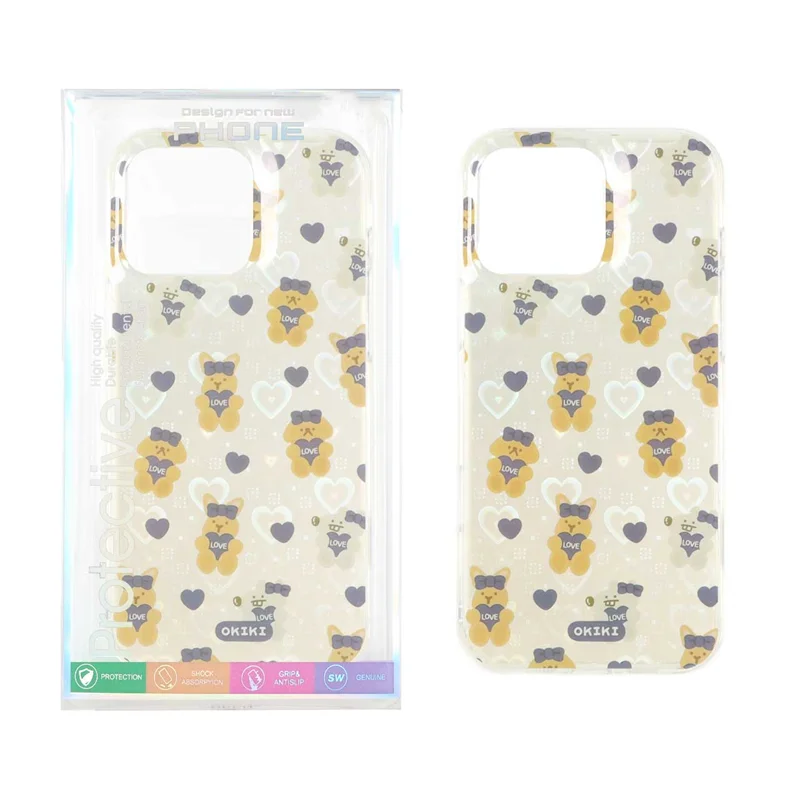 قاب هولوگرامی قلبی پشت سخت دور ژله ای Apple iPhone 16 Pro Max - طرح 100 (پک دار)