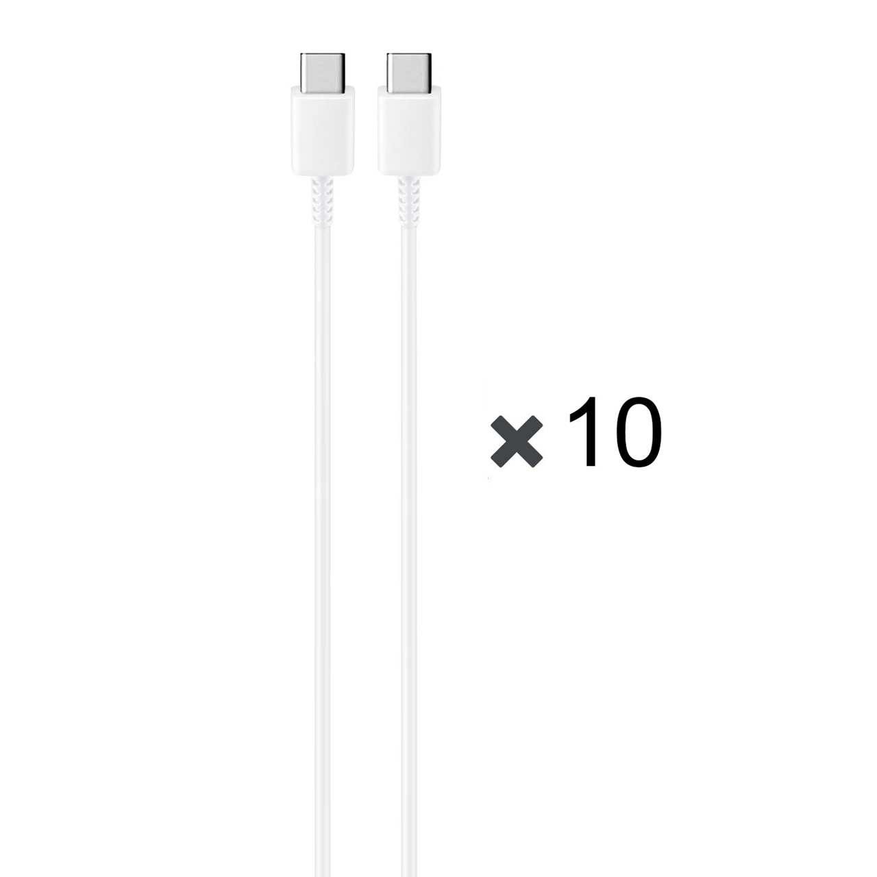 پک 10 عددی کابل شارژ SAMSUNG Type-C to Type-C مدل S23 HI Plus PD - سفید - DST (گارانتی شش ماهه)