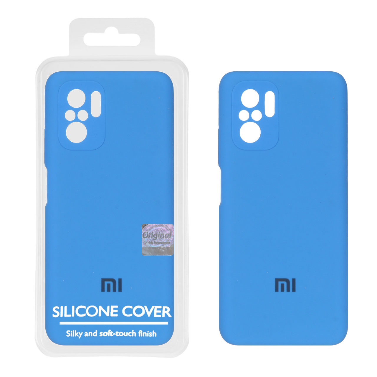 قاب سیلیکونی پاک کنی اورجینال Master Quality مدل Xiaomi Redmi Note 10 4G / Redmi Note 10S / Poco M5S - آبی (پک دار)