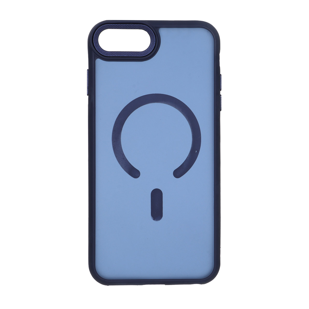 قاب مات لنز کربن طرح مگ سیف دور رنگی Apple iPhone 7 Plus / iPhone 8 Plus - سرمه ای