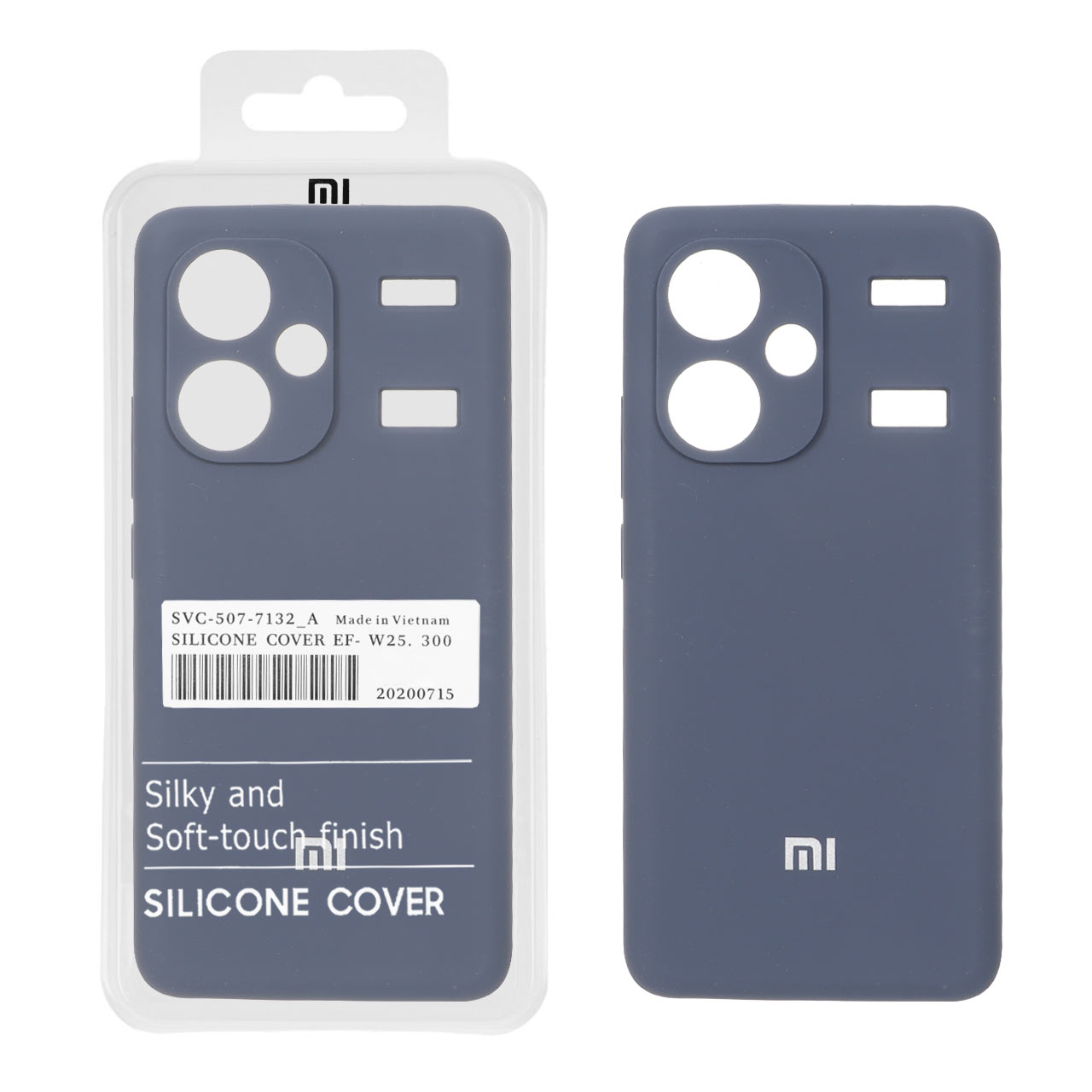 قاب سیلیکونی پاک کنی اورجینال درجه یک Xiaomi Redmi Note 13 Pro Plus 5G - سرمه ای تیره (پک دار) - NTC