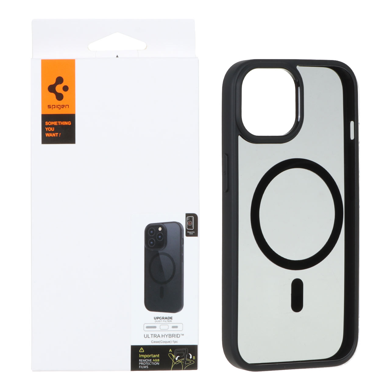 قاب اورجینال Magsafe Spigen با توری اسپیکر فلزی Apple iPhone 15 / Apple iPhone 14 / Apple iPhone 13 - مشکی (پک دار)