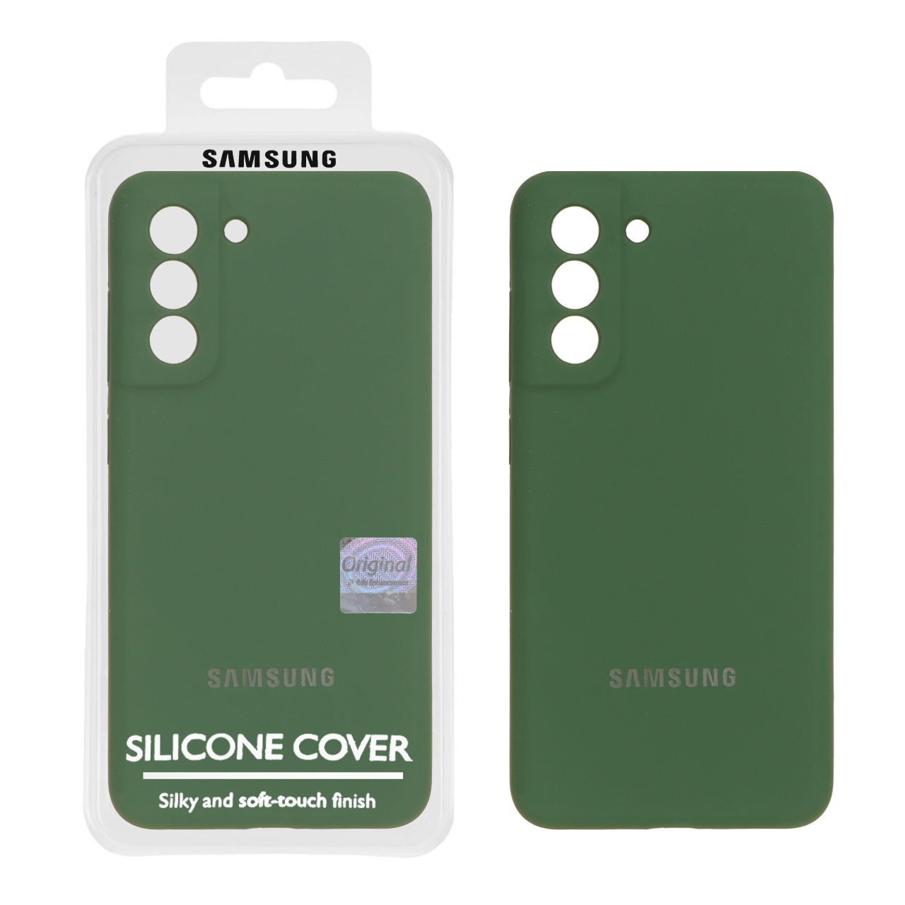 قاب سیلیکونی پاک کنی اورجینال Master Quality مدل Samsung Galaxy S21 FE - سبز تیره (پک دار)