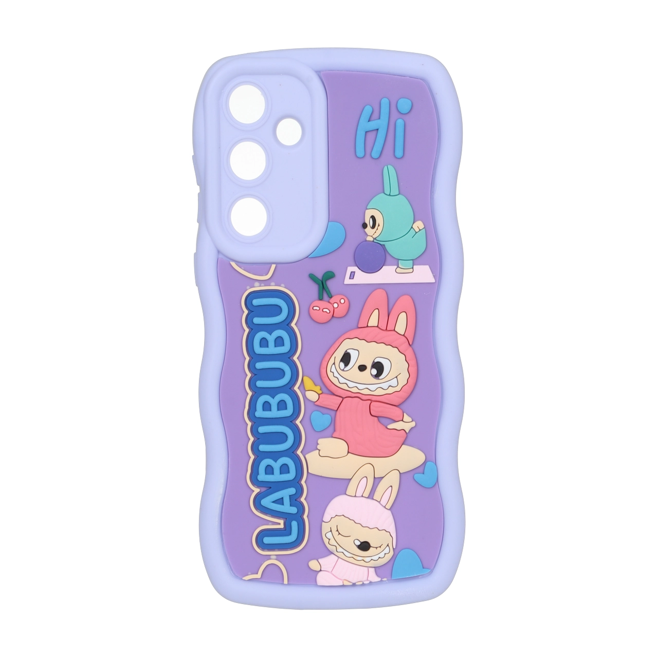 قاب کنگره ای عروسک برجسته محافظ لنزدار Samsung Galaxy A55 - طرح 190