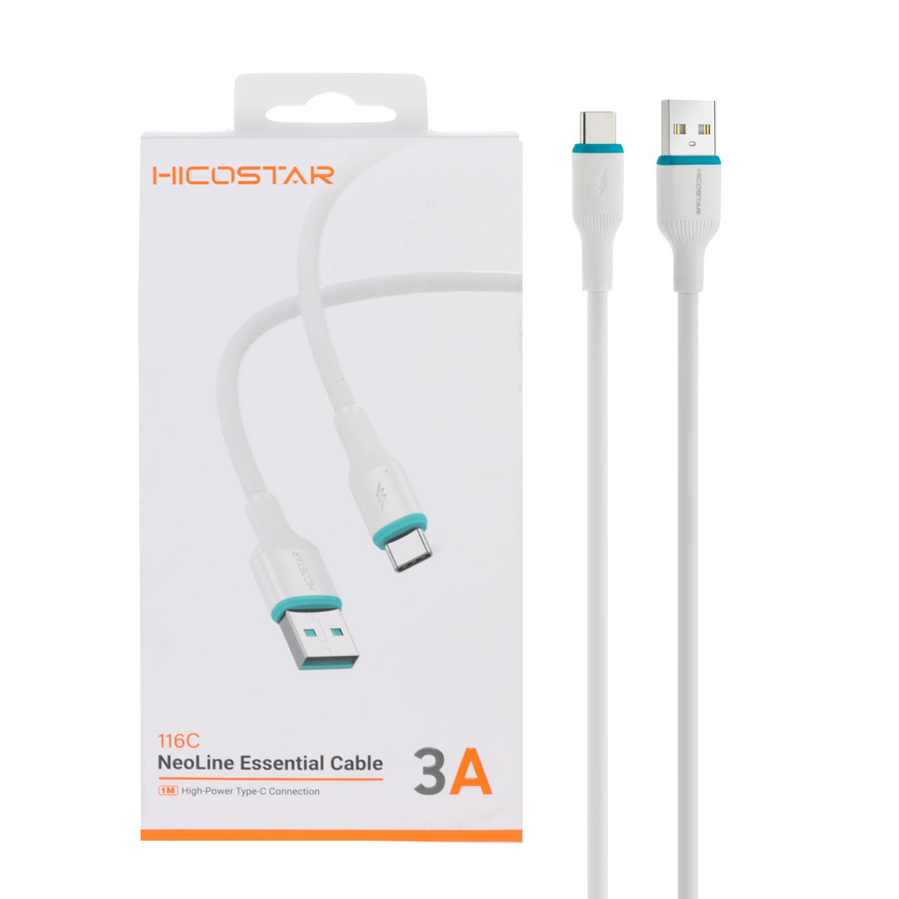 کابل شارژ فست Hicostar Type-C مدل 116C - سفید
