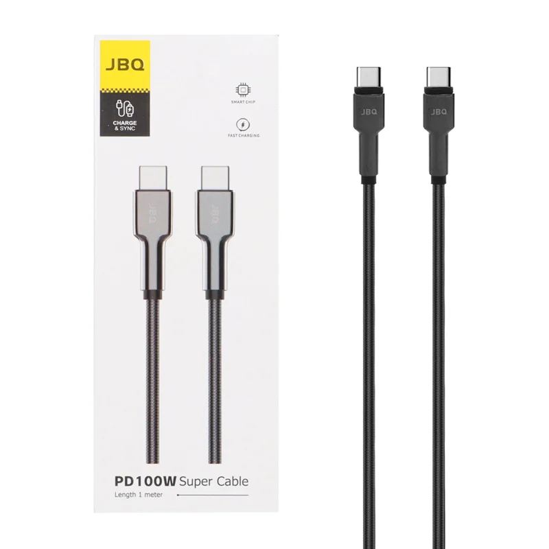 کابل شارژ PD و فست JBQ Type-C To Type-C مدل CA-1202 100W - مشکی (گارانتی یکساله رصاصی)