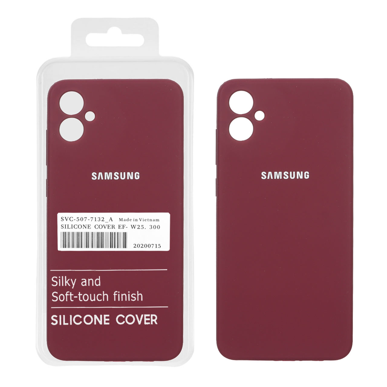 قاب سیلیکونی پاک کنی اورجینال درجه یک Samsung Galaxy A05 - زرشکی (پک دار) - NTC