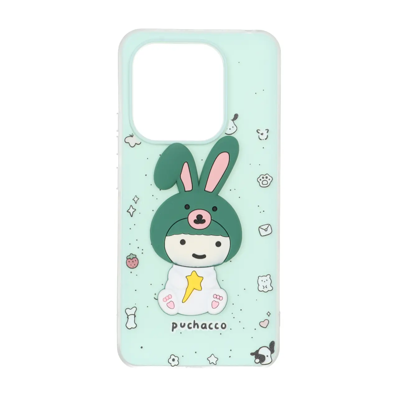 قاب دو لایه مات عروسک برجسته Xiaomi Redmi Note 14 4G - سبز