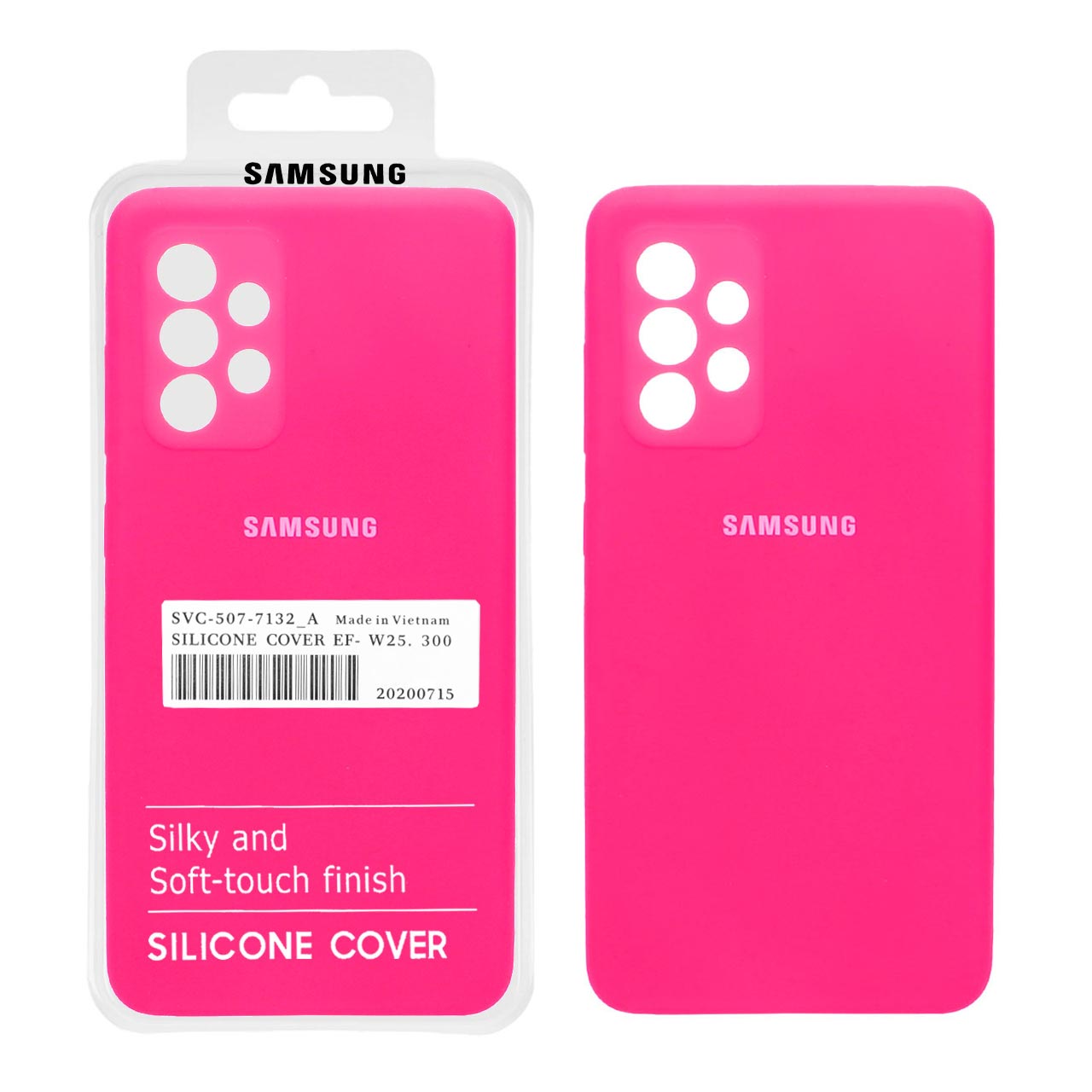 قاب سیلیکونی پاک کنی اورجینال درجه یک Samsung A53 - صورتی فانتزی (پک دار)