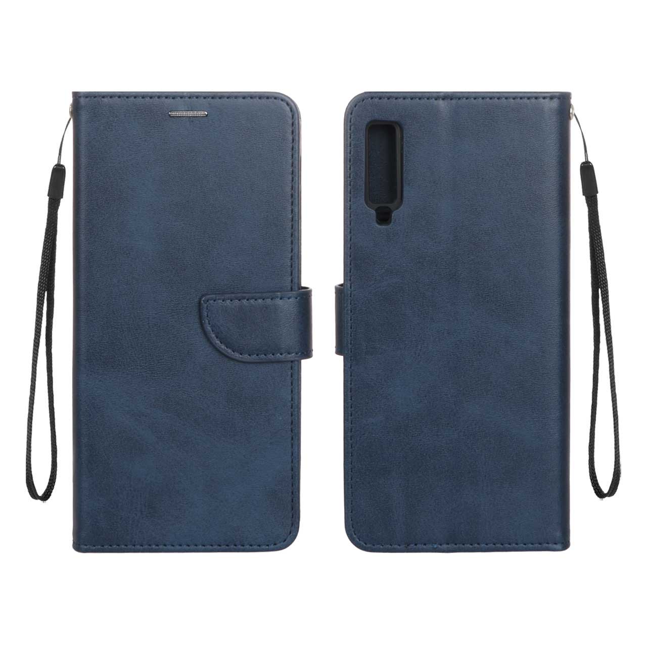 کیف چرمی موبایل مگنتی Samsung Galaxy A750 / A7 (2018) - سرمه ای