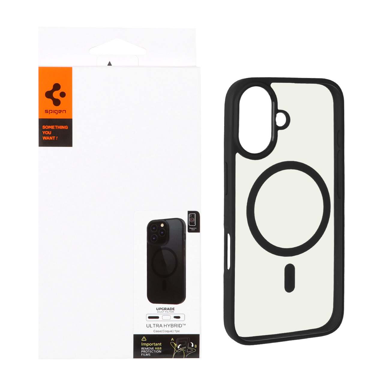 قاب اورجینال Magsafe Spigen با توری اسپیکر فلزی Apple iPhone 16 - مشکی (پک دار)