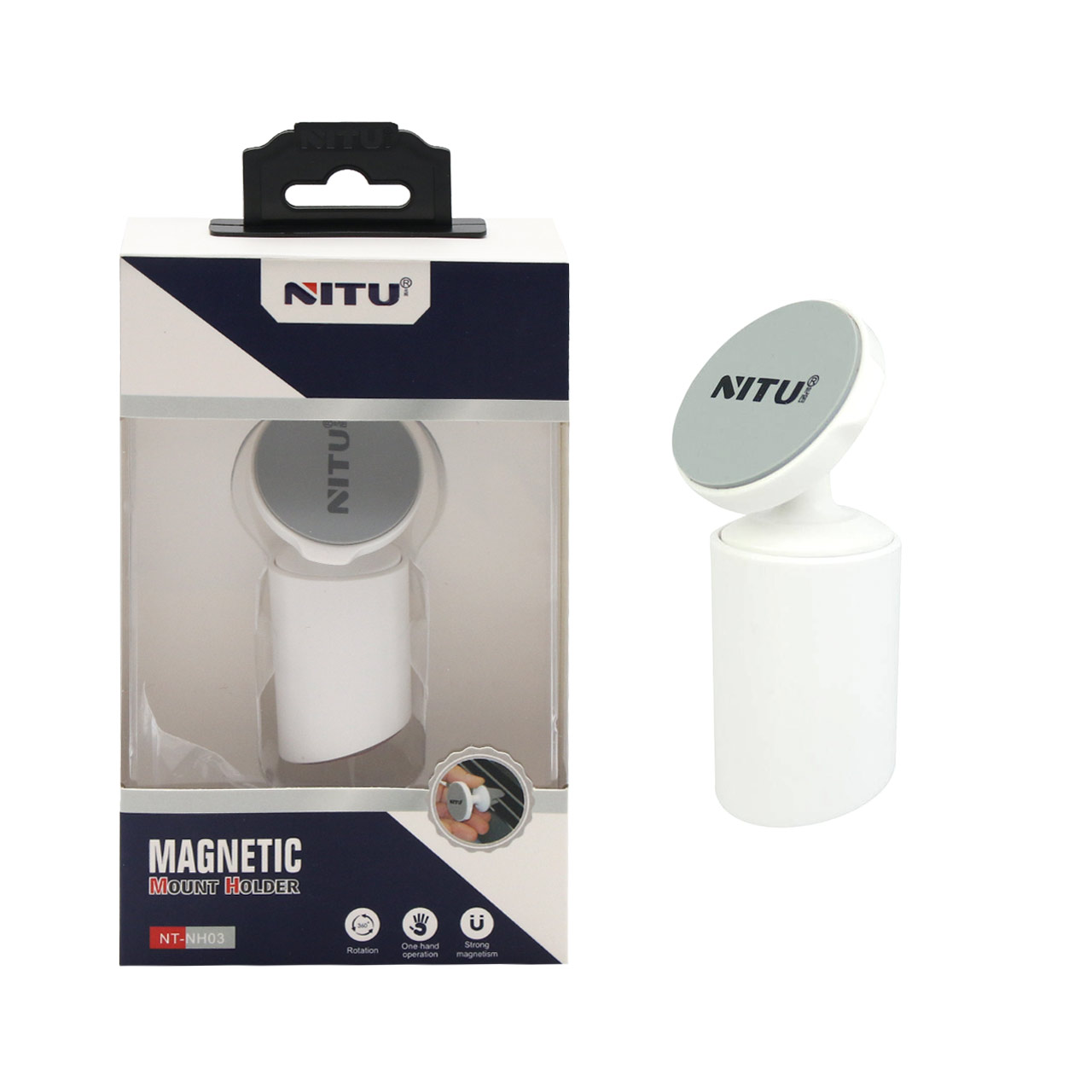 هولدر گوشی موبایل مگنتی دریچه ای خودرو NITU مدل NH03 - سفید