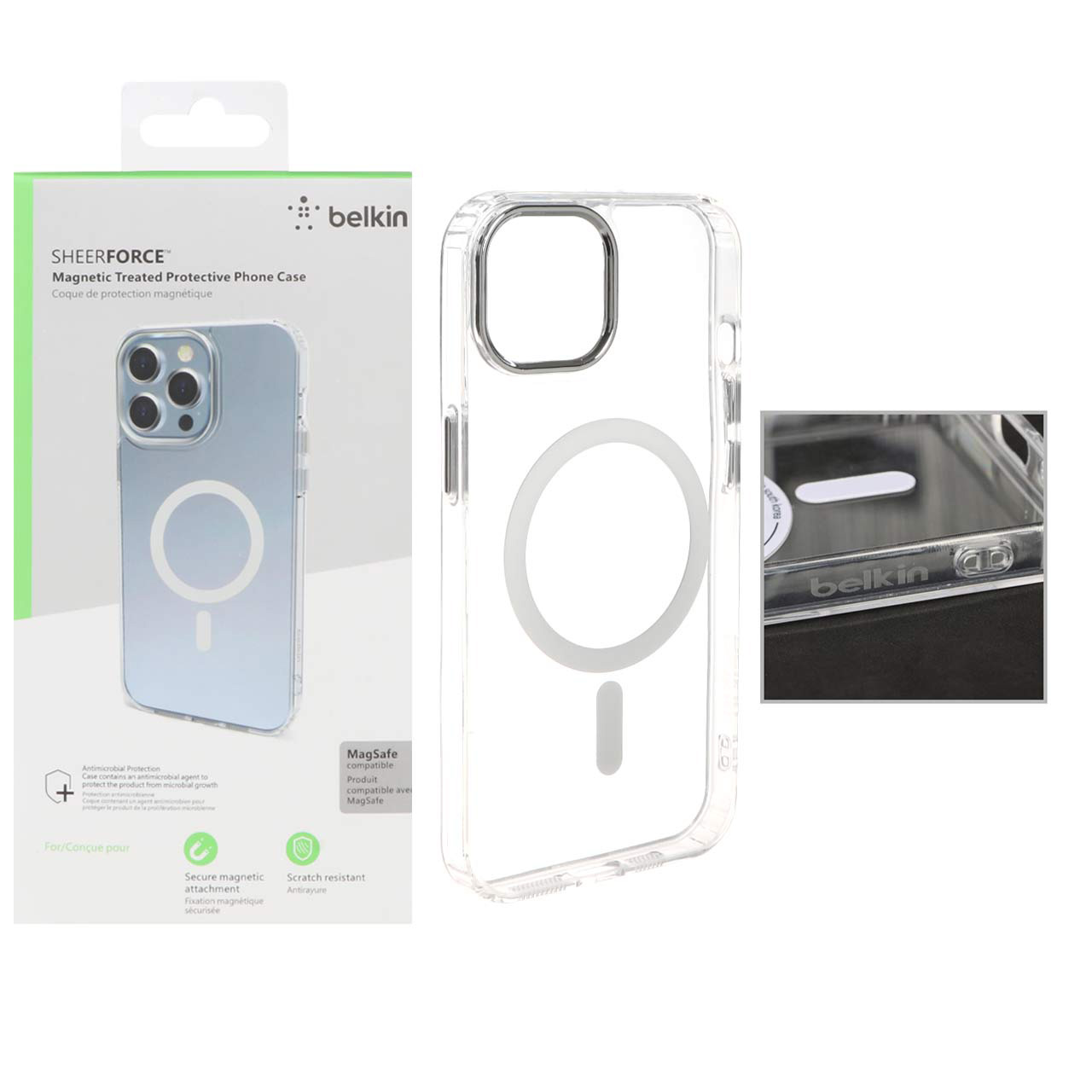 قاب belkin شفاف Magsafe مدل Apple iPhone 13 / iPhone 14 (پک دار)