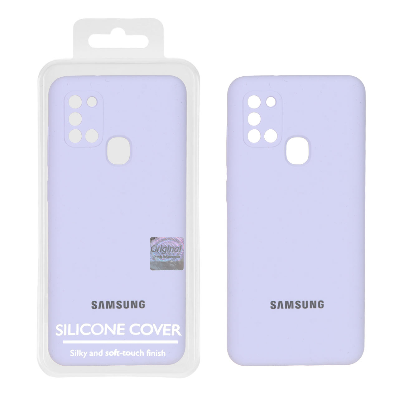 قاب سیلیکونی پاک کنی اورجینال Master Quality مدل Samsung Galaxy A21s - یاسی (پک دار)