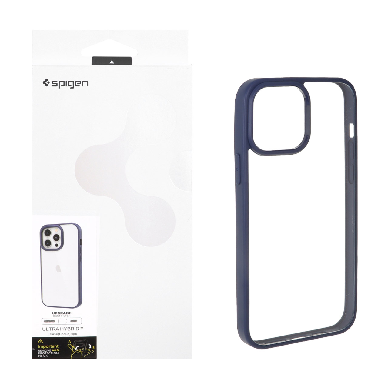 قاب اورجینال Spigen با توری اسپیکر فلزی Apple iPhone 13 Pro Max - سرمه ای (پک دار)