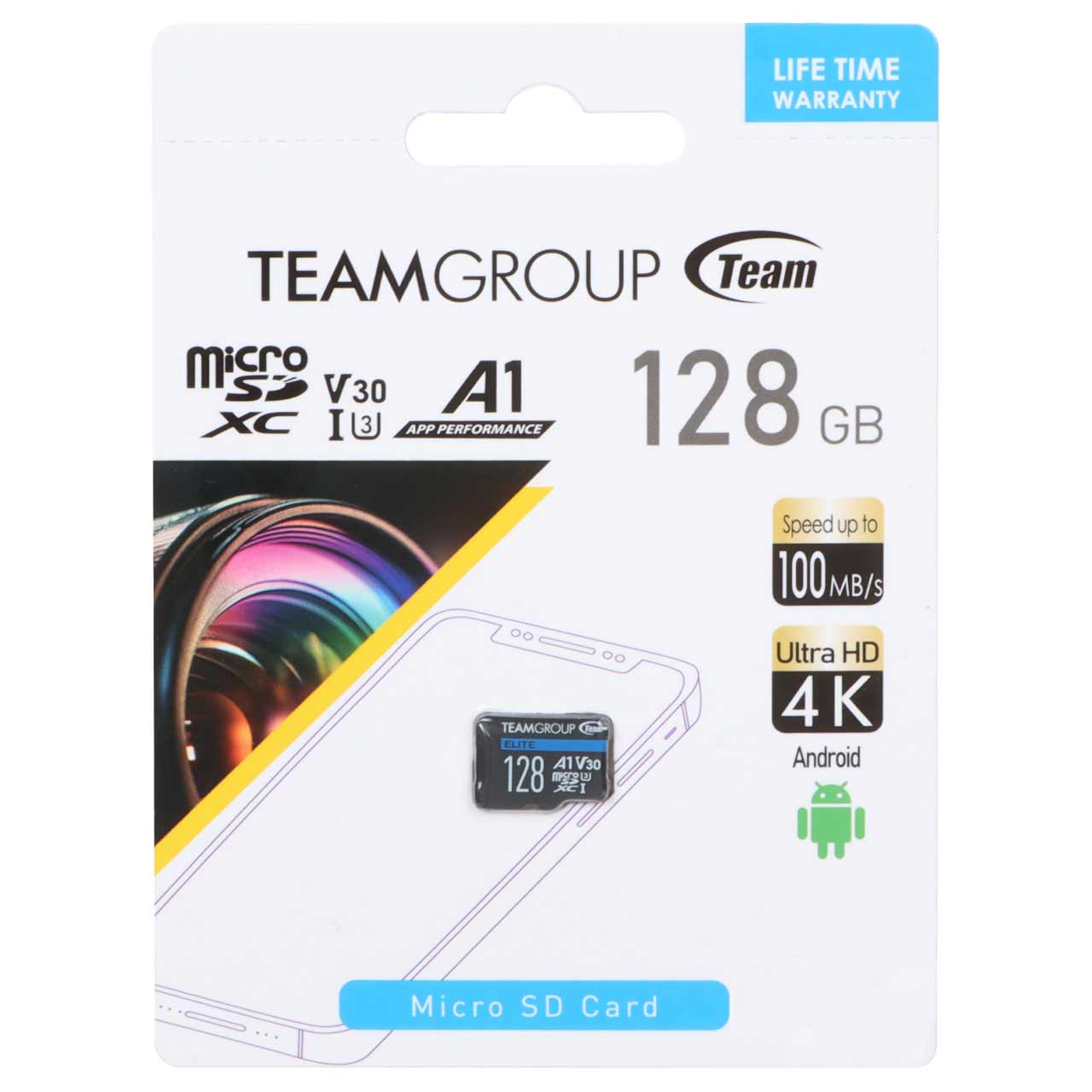TeamGroup microSDXC Class 10 U3 (100MB/S) - 128GB (گارانتی مادام العمر IPM)