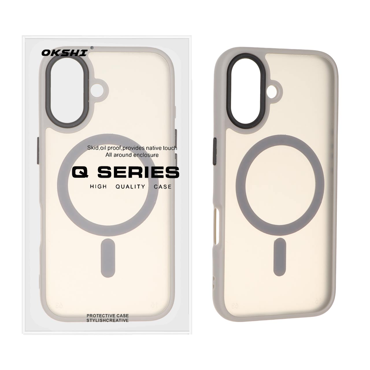 قاب اورجینال Magic Mask مات Magsafe بلک لنز Apple iPhone 16 - خاکستری (پک دار)