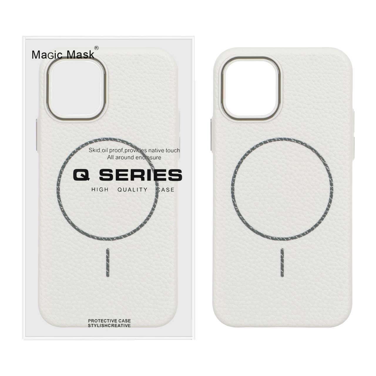 قاب اورجینال Magic Mask طرح چرم Magsafe مدل Apple iPhone 11 Pro - کرم (پک دار)