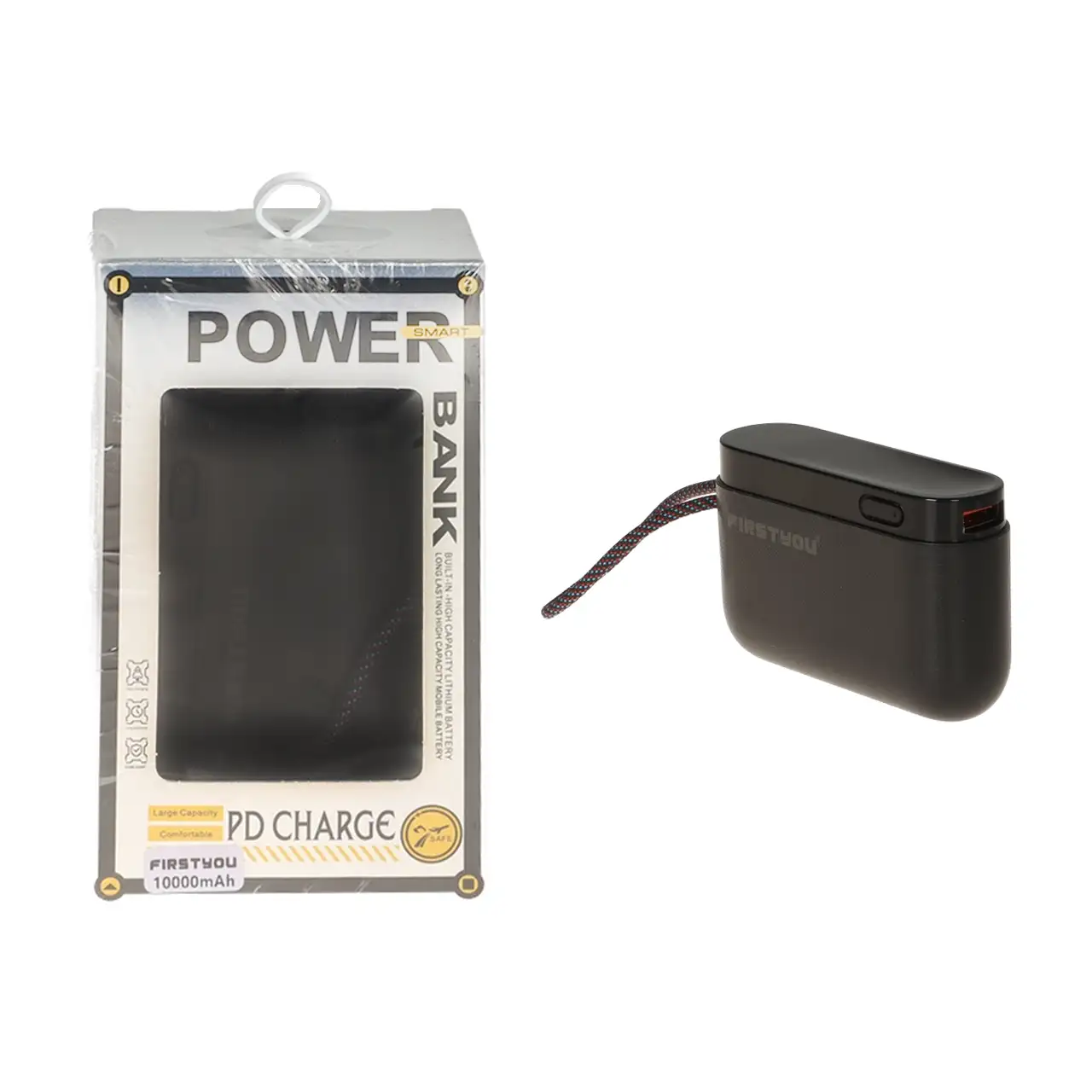پاوربانک PD و فست شارژ FirstYou 10000mAh مدل OM01 - مشکی - MMS (گارانتی شش ماهه YA)