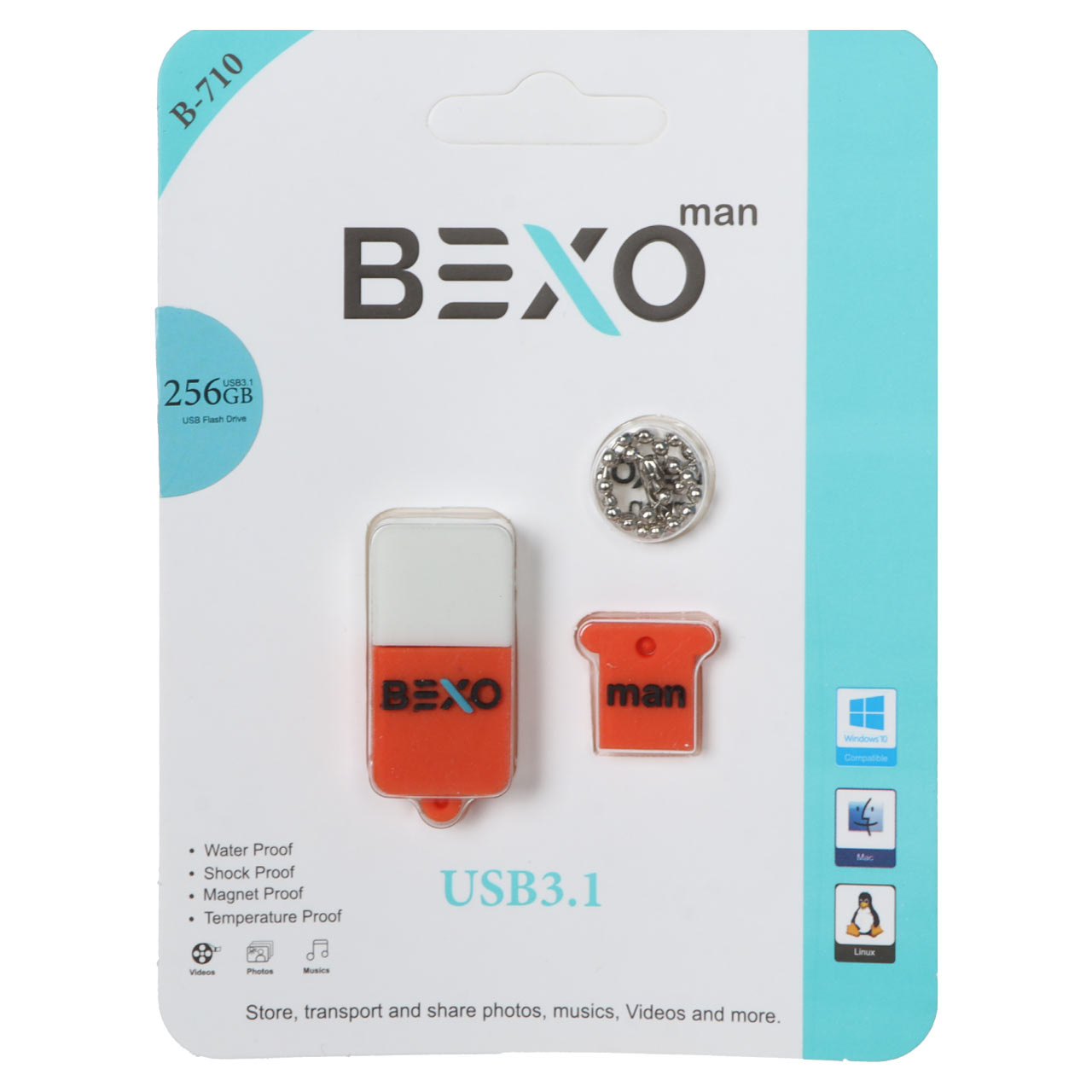 BEXO B-710 USB3.1 Flash Memory-256GB (گارانتی داده پردازی آواتک) نارنجی