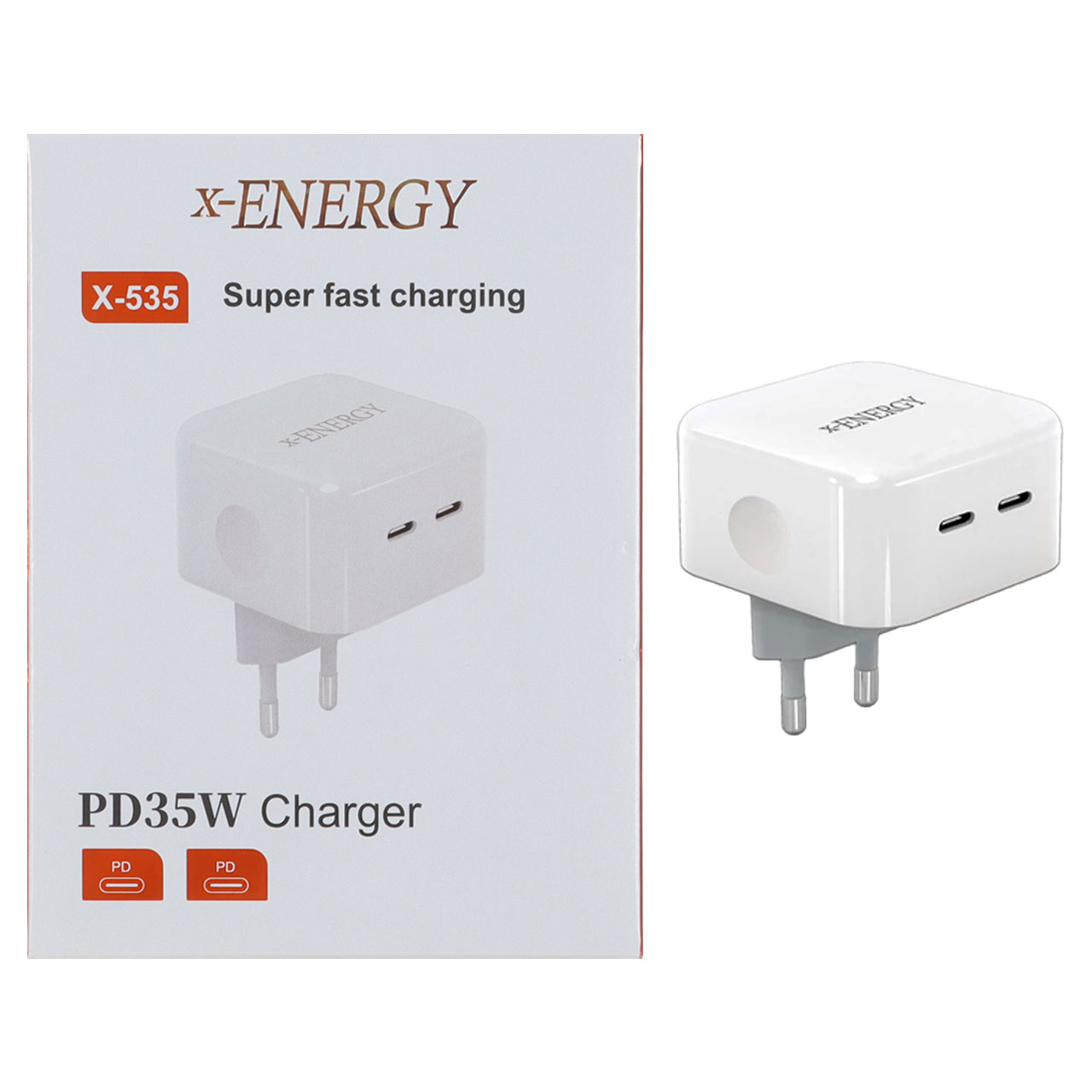 شارژر دیواری فست و PD دو پورت X-Energy مدل X-535 35W - سفید (گارانتی IPM)