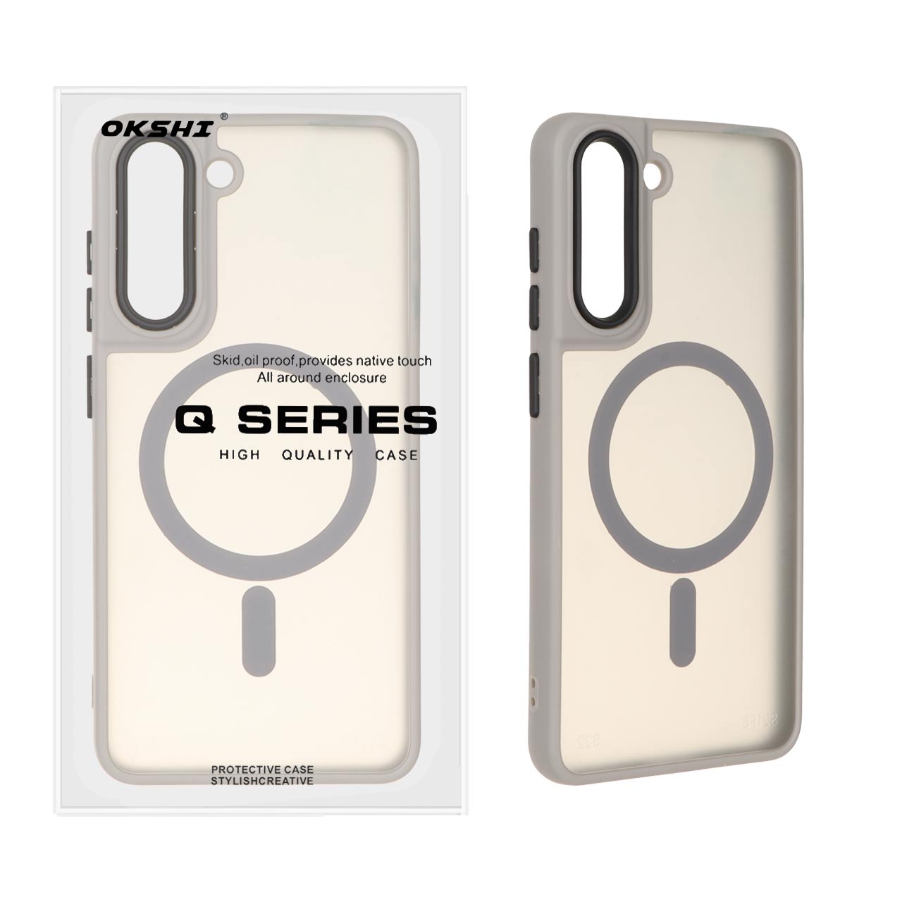 قاب اورجینال Magic Mask مات Magsafe بلک لنز Samsung Galaxy S21 FE - خاکستری (پک دار)