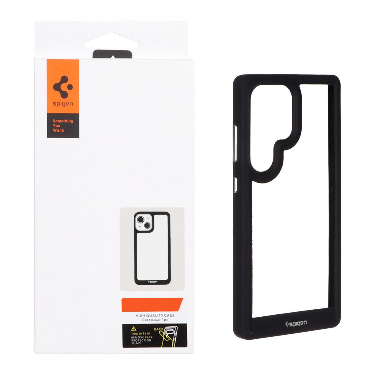 قاب اورجینال Spigen مدل Samsung Galaxy S25 Ultra - شفاف مشکی