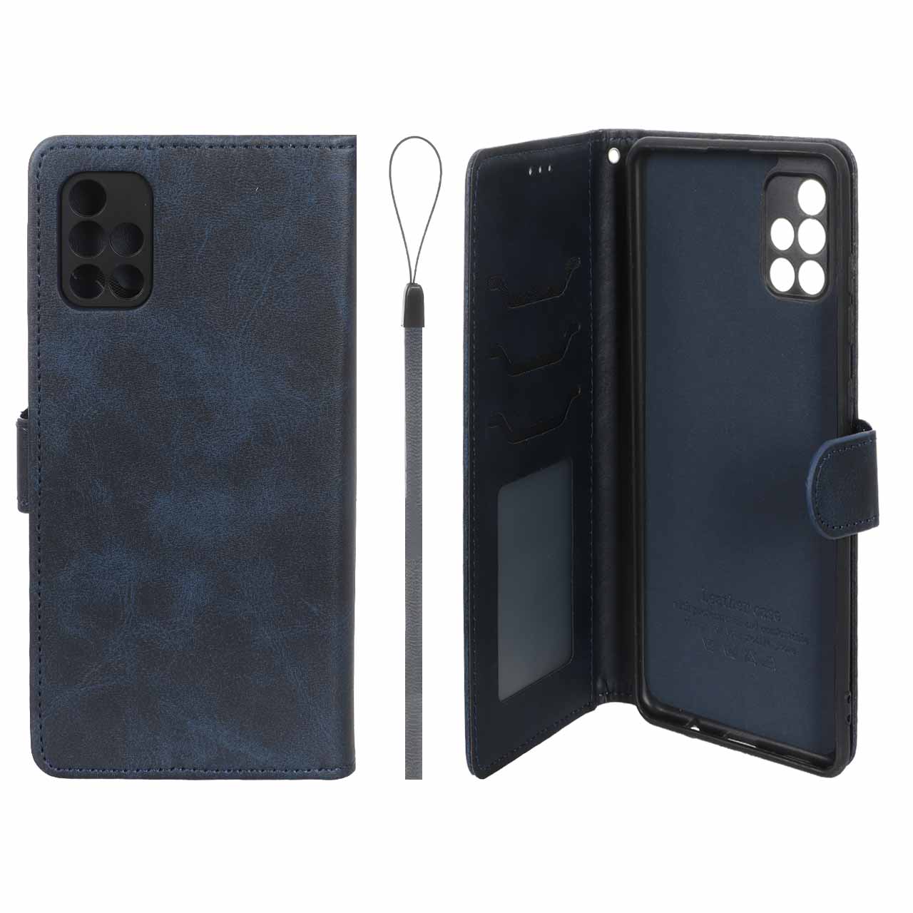 کیف موبایل مگنتی درجه یک داخل خز MNC Plus مدل Samsung Galaxy A71 - سرمه ای