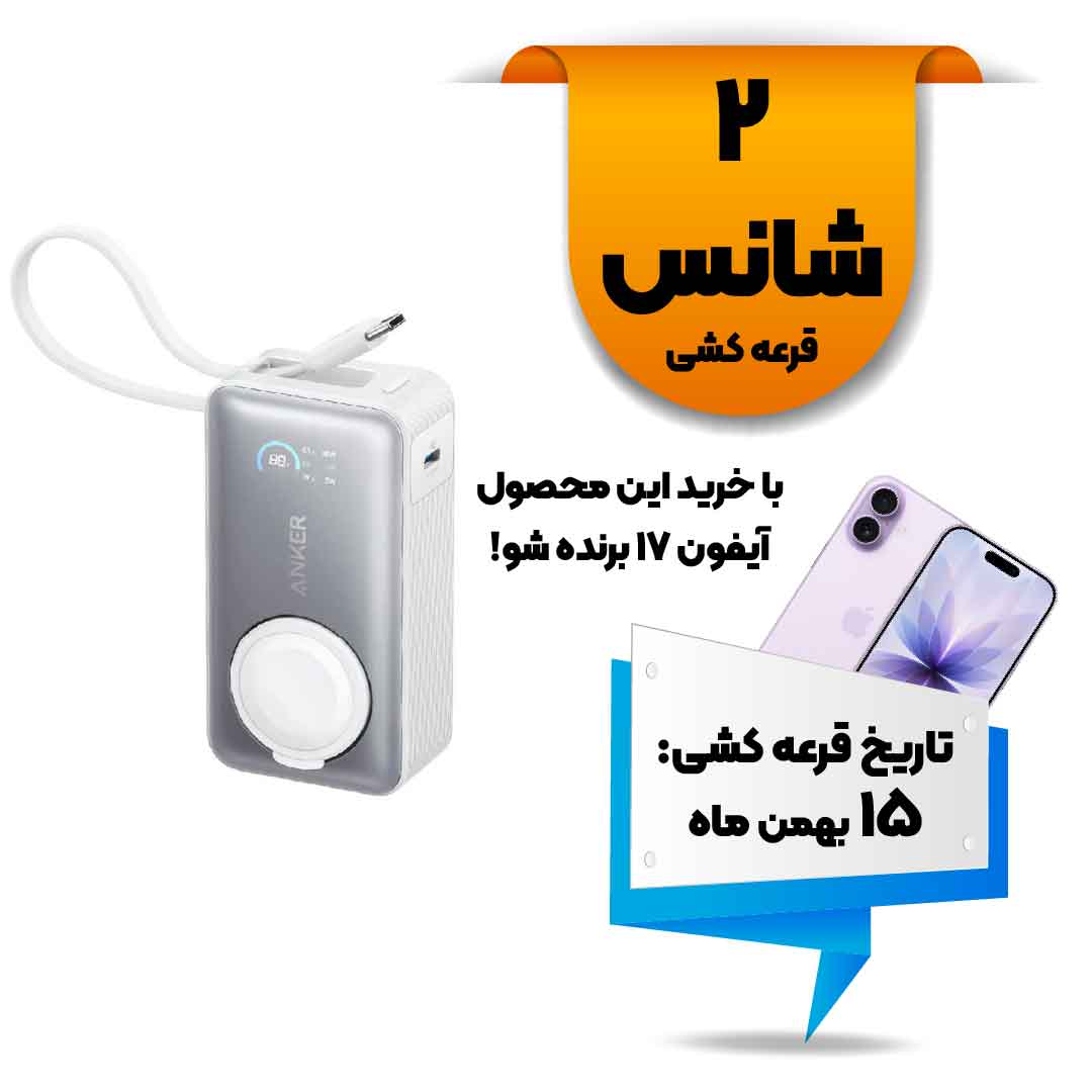 پاور بانک فست شارژ ANKER 10000mAh مدل A1657H21 35W - سفید (گارانتی 18ماهه حافظه طلایی ایستا)