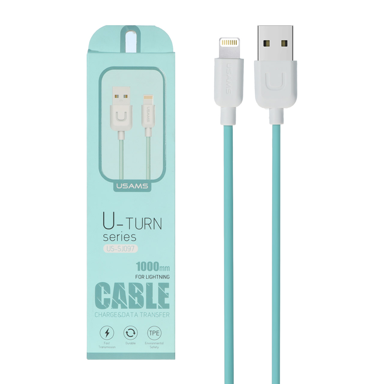 کابل شارژ آیفون USAMS مدل US-SJ097 - سبزآبی