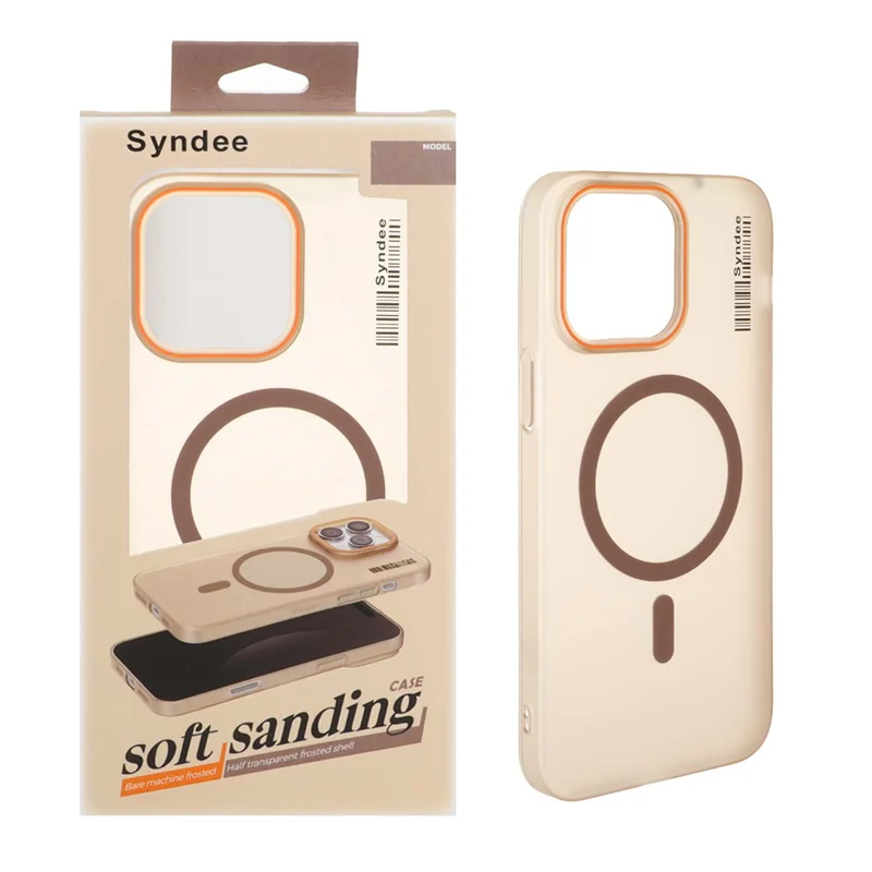 قاب اورجینال Syndee پشت مات MagSafe مدل Apple iPhone 14 Pro Max - صحرایی (پک دار )